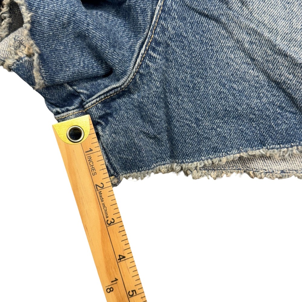 We The Free Emmy Denim Skort 12 Blue Wrap Front Raw Hem OB1480861 Western Boho - Picture 7 of 13